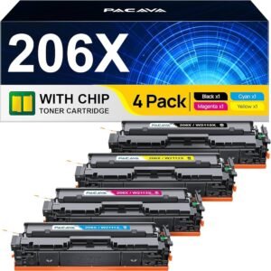 Toner Cartridges 4 Pack High Yield Compatible Replacement for refurbished printer 206X 206A